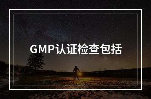 GMP认证检查包括