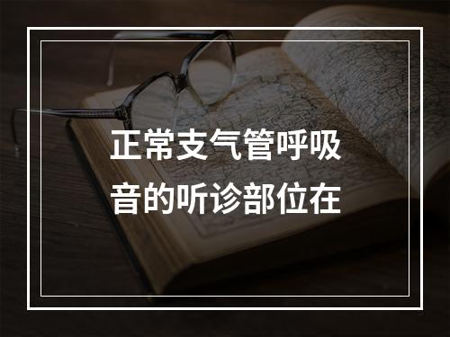 正常支气管呼吸音的听诊部位在