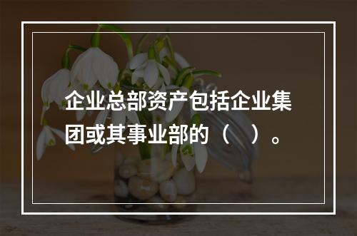 企业总部资产包括企业集团或其事业部的（　）。