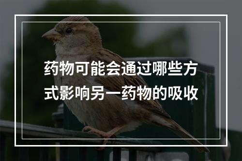 药物可能会通过哪些方式影响另一药物的吸收