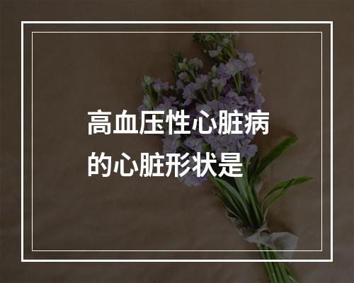 高血压性心脏病的心脏形状是