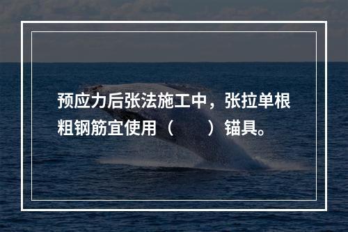 预应力后张法施工中，张拉单根粗钢筋宜使用（　　）锚具。