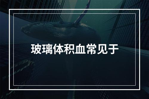 玻璃体积血常见于