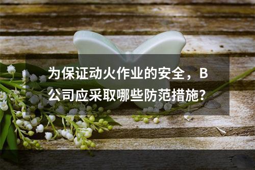 为保证动火作业的安全，B公司应采取哪些防范措施？