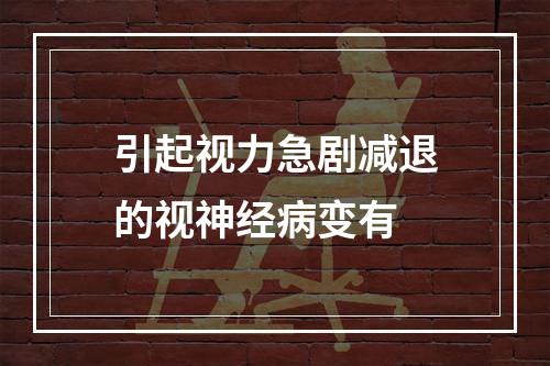 引起视力急剧减退的视神经病变有