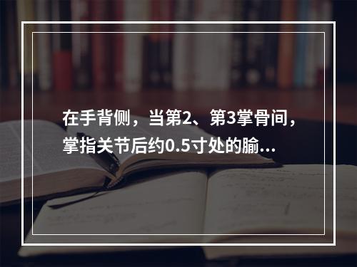 在手背侧，当第2、第3掌骨间，掌指关节后约0.5寸处的腧穴善