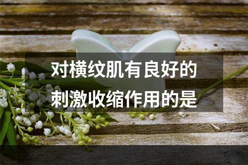 对横纹肌有良好的刺激收缩作用的是