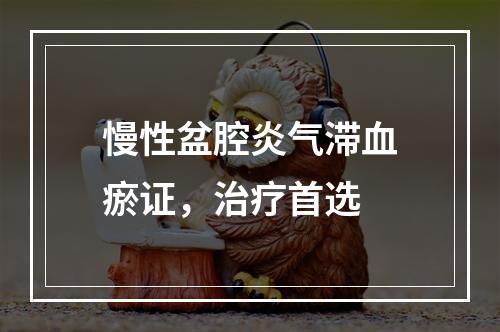 慢性盆腔炎气滞血瘀证，治疗首选