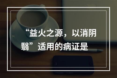 “益火之源，以消阴翳”适用的病证是