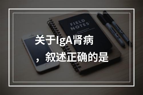 关于IgA肾病，叙述正确的是