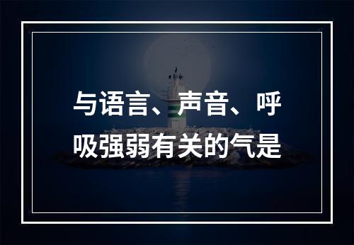 与语言、声音、呼吸强弱有关的气是