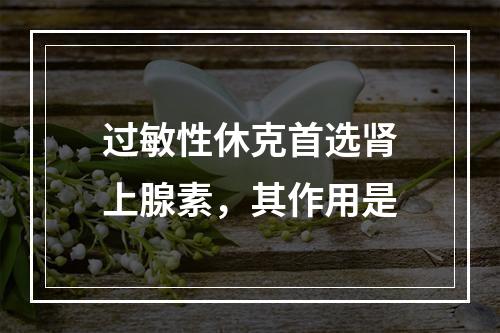 过敏性休克首选肾上腺素，其作用是