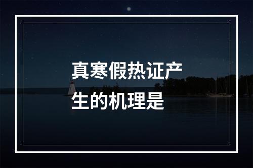 真寒假热证产生的机理是