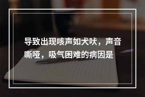 导致出现咳声如犬吠，声音嘶哑，吸气困难的病因是