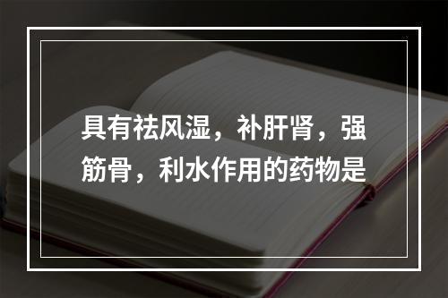 具有祛风湿，补肝肾，强筋骨，利水作用的药物是