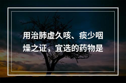 用治肺虚久咳、痰少咽燥之证，宜选的药物是