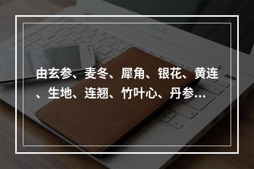 由玄参、麦冬、犀角、银花、黄连、生地、连翘、竹叶心、丹参组成