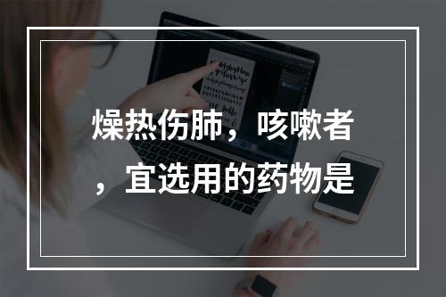 燥热伤肺，咳嗽者，宜选用的药物是