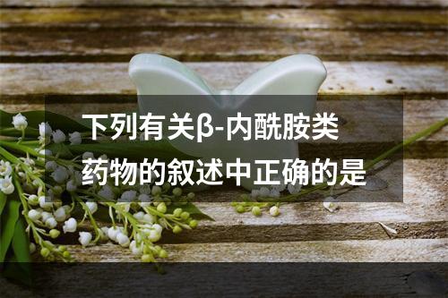 下列有关β-内酰胺类药物的叙述中正确的是