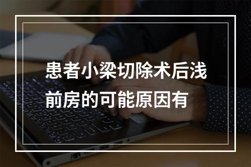 患者小梁切除术后浅前房的可能原因有