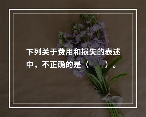 下列关于费用和损失的表述中，不正确的是（　　）。