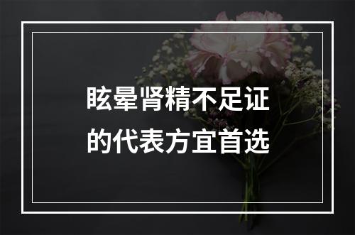 眩晕肾精不足证的代表方宜首选