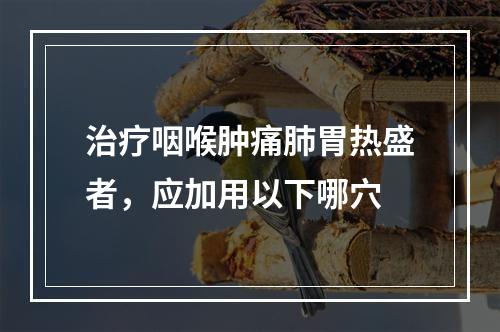 治疗咽喉肿痛肺胃热盛者，应加用以下哪穴