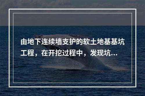 由地下连续墙支护的软土地基基坑工程，在开挖过程中，发现坑底