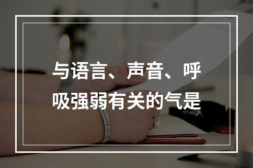 与语言、声音、呼吸强弱有关的气是