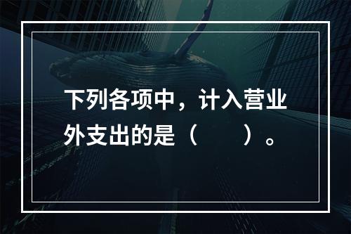 下列各项中，计入营业外支出的是（　　）。