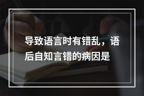 导致语言时有错乱，语后自知言错的病因是