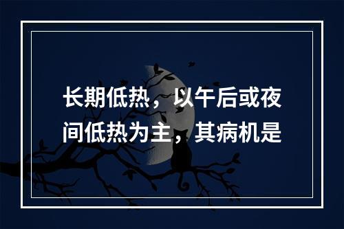 长期低热，以午后或夜间低热为主，其病机是