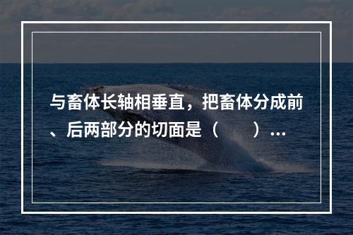 与畜体长轴相垂直，把畜体分成前、后两部分的切面是（　　）。