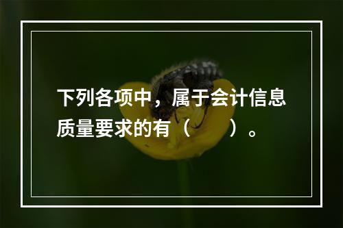 下列各项中，属于会计信息质量要求的有（　　）。