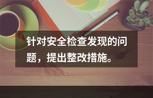 针对安全检查发现的问题，提出整改措施。