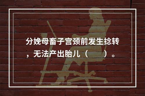 分娩母畜子宫颈前发生捻转，无法产出胎儿（　　）。