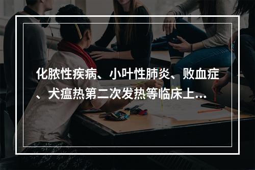 化脓性疾病、小叶性肺炎、败血症、犬瘟热第二次发热等临床上表