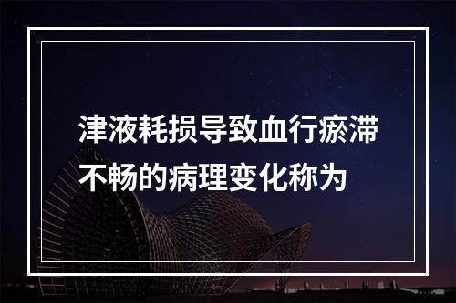 津液耗损导致血行瘀滞不畅的病理变化称为