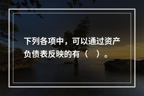 下列各项中，可以通过资产负债表反映的有（　）。