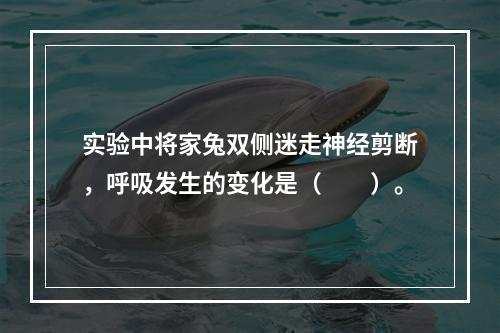 实验中将家兔双侧迷走神经剪断，呼吸发生的变化是（　　）。