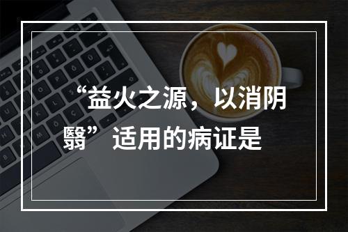 “益火之源，以消阴翳”适用的病证是