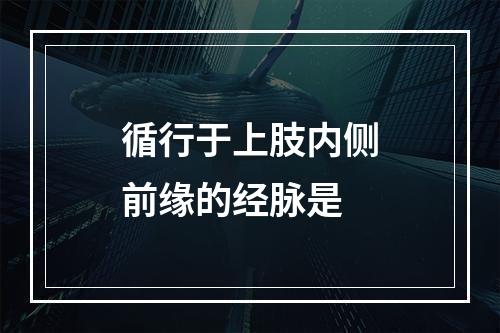 循行于上肢内侧前缘的经脉是