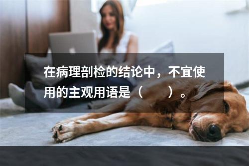 在病理剖检的结论中，不宜使用的主观用语是（　　）。