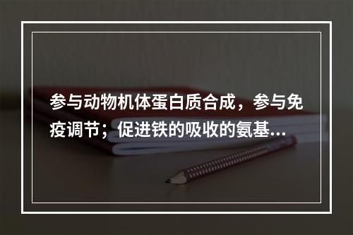 参与动物机体蛋白质合成，参与免疫调节；促进铁的吸收的氨基酸是