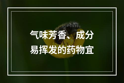 气味芳香、成分易挥发的药物宜