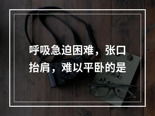 呼吸急迫困难，张口抬肩，难以平卧的是