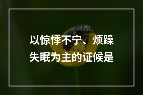 以惊悸不宁、烦躁失眠为主的证候是