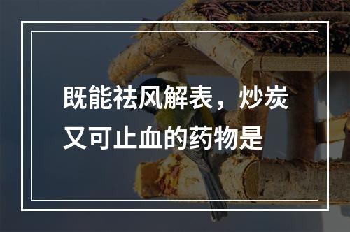 既能祛风解表，炒炭又可止血的药物是