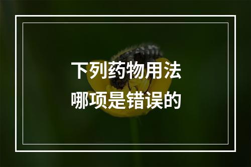 下列药物用法哪项是错误的