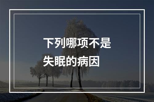 下列哪项不是失眠的病因